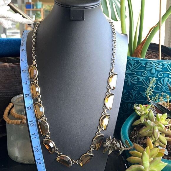 Gold Amber Crescent Gem Long Coldwater Creek Necklace $16 ea or bundle 3/$25 - Picture 5 of 8